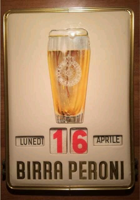 Peroni beer calendar with stamp duty