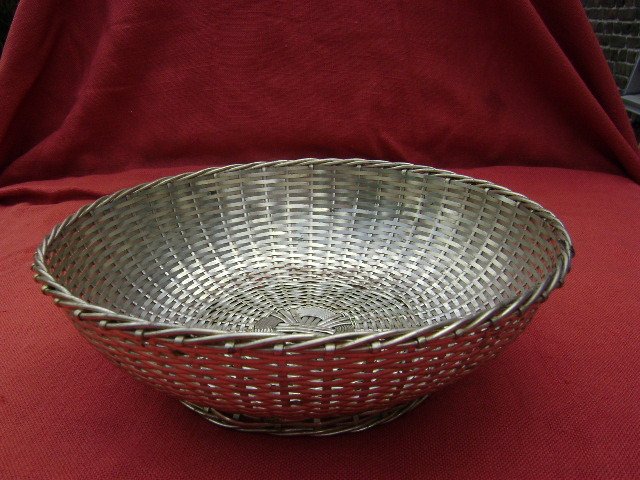 Heavily silver plated-woven (bread)-basket --Christofle - Frannce