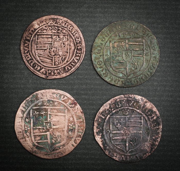 Belgium, Antwerp - Lot of 4 MEDIEVAL tokens  'Venus penny'  1534