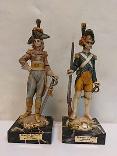 2 Geuine Carrara Marble soldiers , Italy
