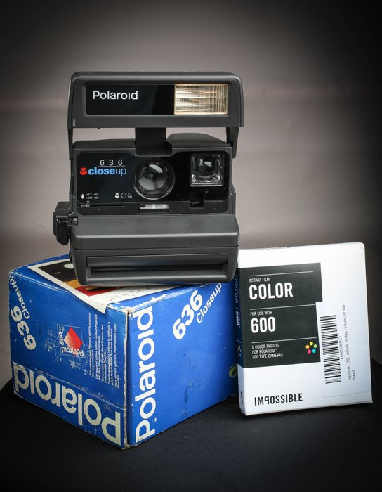 Polaroid 636 Close Up-Instant Camera-POLAROID originaux + impossible  600 film + box 