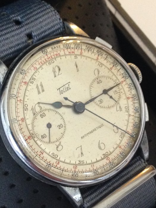 Tollet chronographe 38mm - Men - 1950-1959 - Catawiki