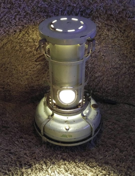 Aladdin Blue Flame Heater - Converted to LED Lighting - 1950s - England
