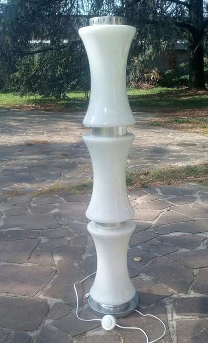 Vintage 1970s Floor Lamp Made With Base In Metal Pole In Murano