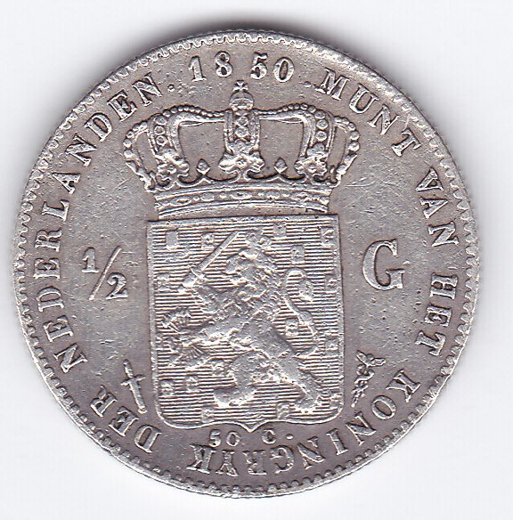The Netherlands – ½ guilder 1850 Willem III – silver