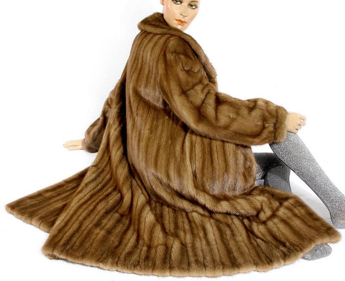 Elegant demi buff mink coat - fur coat - mink fur - Saga mink ...