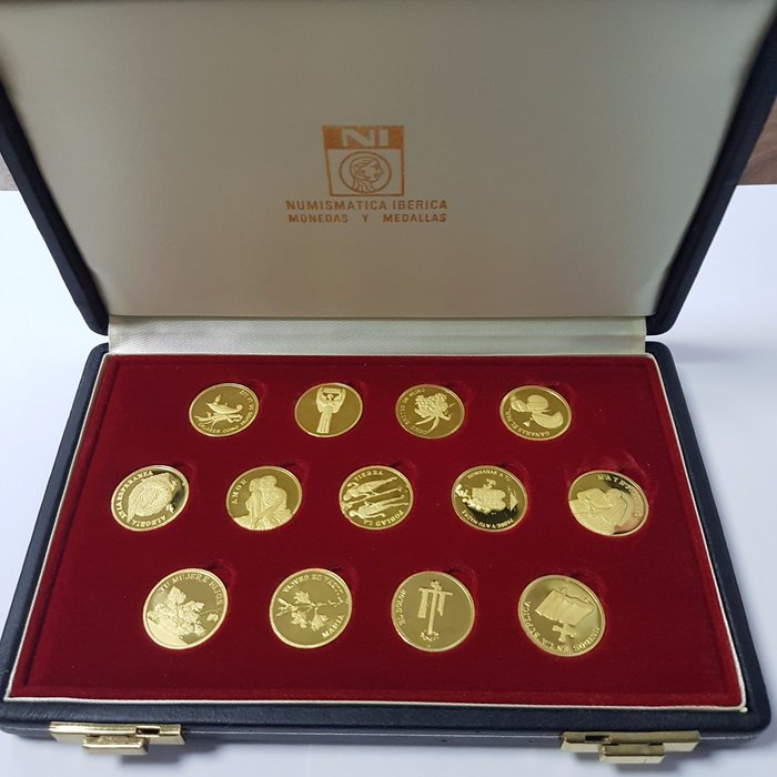 España - conjunto de 13 medallas bíblicas de arras - acuñación privada