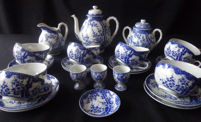 Antique blue - white tea set - Marked "Dai Nippon" - around 1920-1930