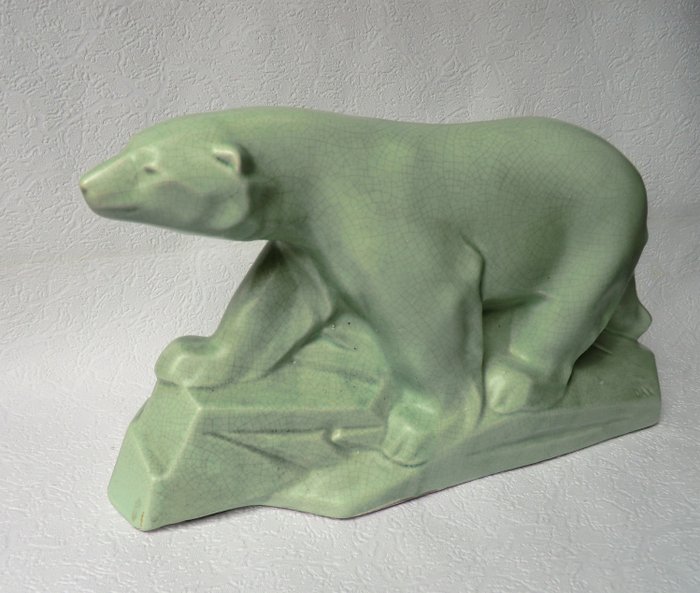 DAX - Polar Bear - Art Deco ceramics sculpture