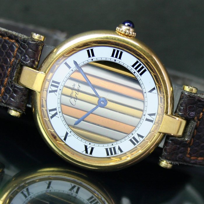 cartier vermeil quartz watch