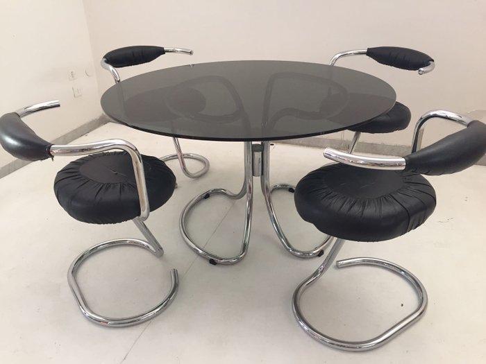 Giotto Stoppino - "Cobra" Set - 4 Chairs and Table