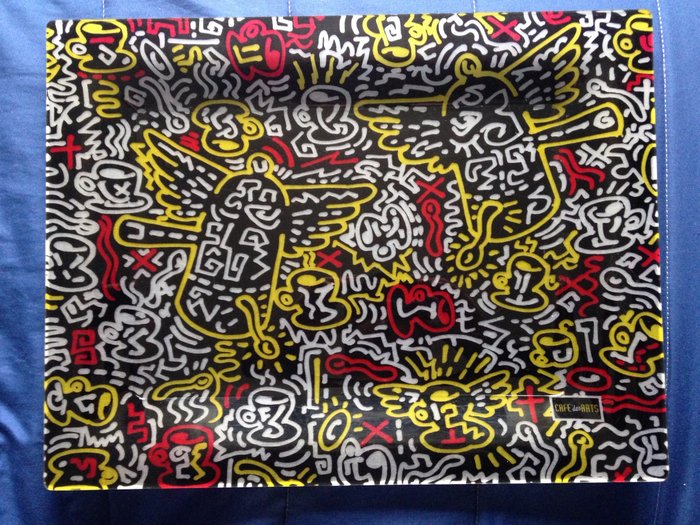 Keith Haring (after) design for Café des Arts tray - Italy - ca. 1995