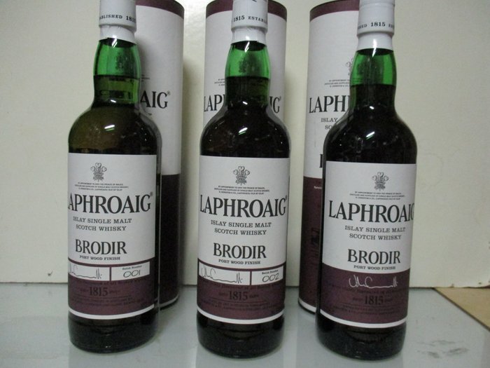 Laphroaig Brodir Batch 1, Batch 2 and Final Batch - Original bottling - 70cl - 3 bouteilles