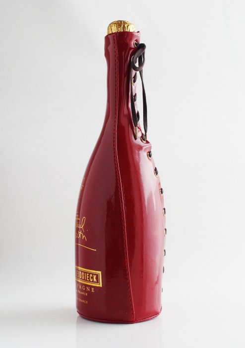 Jean Paul Gaultier for Piper-Heidsieck – red vinyl ‘corset’ wrap for champagne bottle