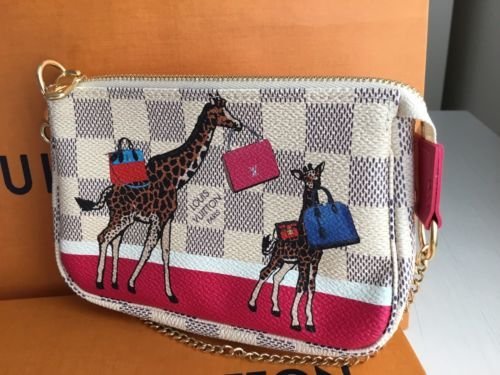 Louis Vuitton - Limited edition mini pochette accessories damier azur giraffe FW17 - Sold out ...