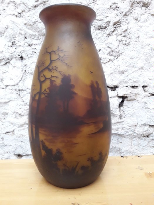 Jean-Simon Peynaud (1869-1952) - Large vase with enamelled decor