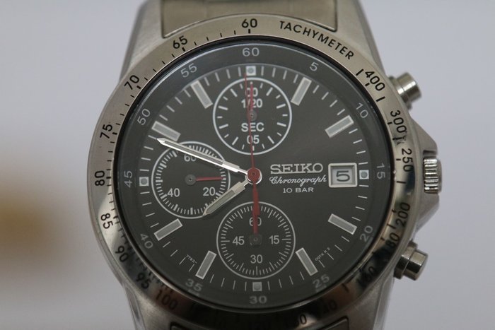 Seiko Chronograph - 10 bar - 7T92 - 0FV0 - men's wristwatch - 2000s