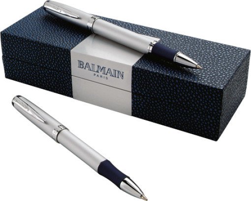 Balmain paris pen set in a luxurious original storage box with fortis bank with certificate