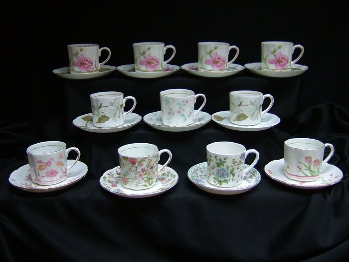 11 cups and saucers - Balmoral Castle - Bone China