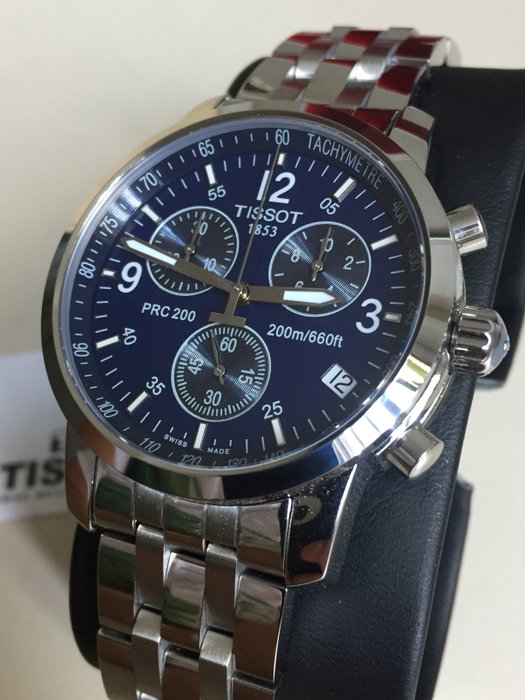 tissot prc 200 chronograph blue dial men's watch