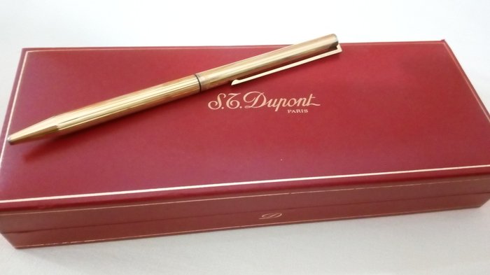 S.T. Dupont, Paris - ballpoint pen - in 925 solid silver (hallmarked), and gold plated