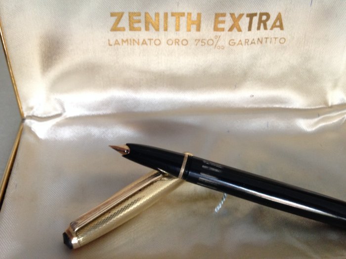 Zenith Extra fountain pen by Montegrappa - 750 gold laminated - ink charger with plunger