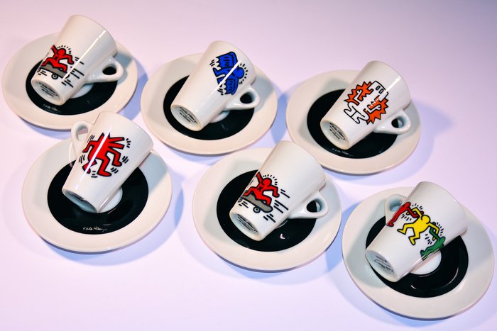 Keith Haring - Six Espresso Cups made on Original Design by Tognana