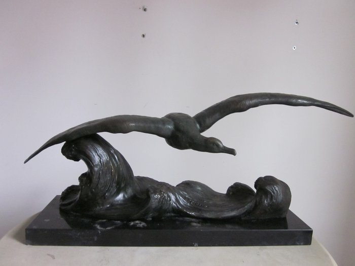 Alexandre Ouline (act. 1918-1940) - L’albatros - Art Deco bronze sculpture