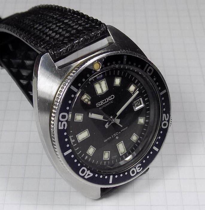 Seiko 6105-8000 - Water 150m Proof - Big Black - Diver - 1969 - Men's Wristwatch