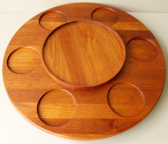Peter Holmblad / Arne Jacobsen for Stelton - Lazy Susan platter made of solid teak
