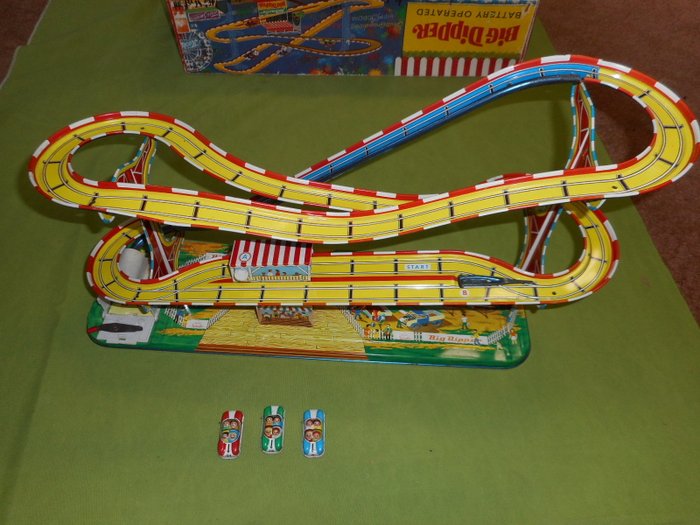 Technofix, Western Germany - Length around 55 cm -Tin "Big Dipper" GE-316 roller coaster with battery engine, 1960s