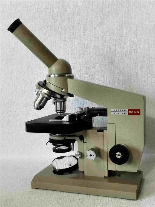 Compact biological microscope Biolam C1Y42 of Lomo, USSR, 70s