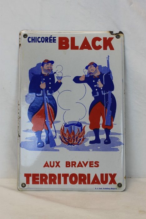 Enamel sign chicoree BLACK - Belgium Ca. 1920