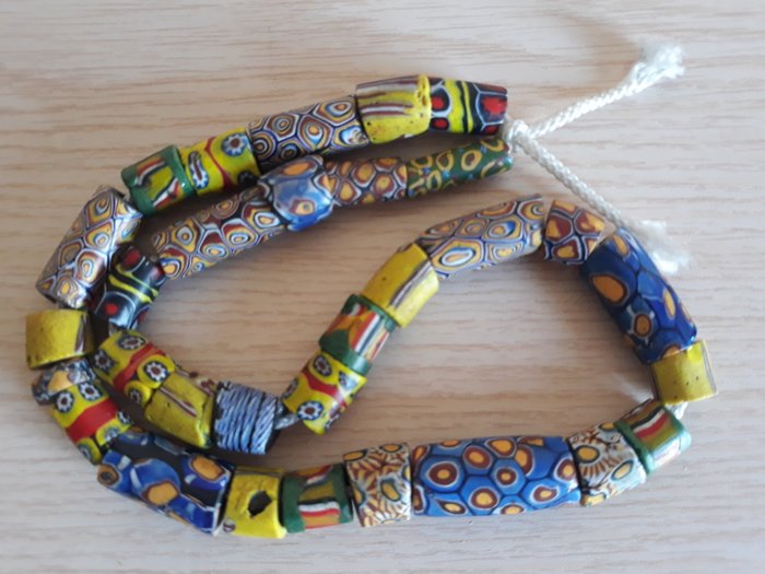 Old Venetian Millefiori beads from African trade, beginning of the 20th century