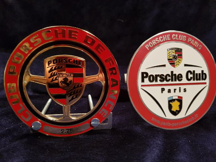 2 x Porsche France Grill Badge 1 x Club de France 1 x Paris