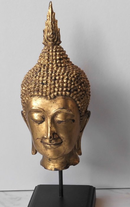 Large bronze Buddha head - Thailand - 2nd half 20th century (48 cm)