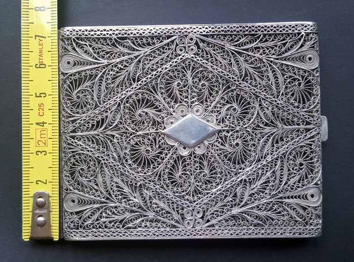 Details about   GERMAN SILVER CARD CASE WITH FILIGREE DESIGN  