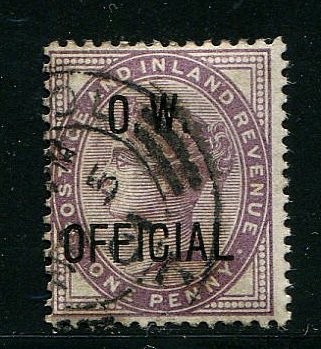 Great Britain 1896/02 - Queen Victoria, official stamp, one penny lilac, OW official - Stanley Gibbons O33