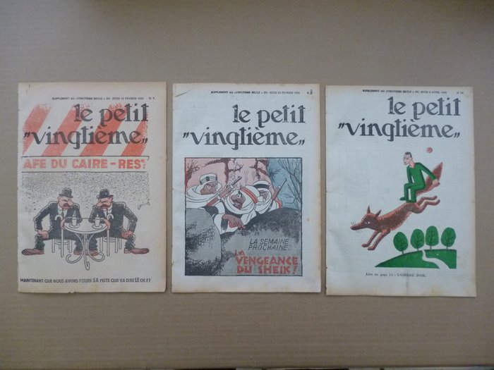 Tintin - Le Petit Vingtième 7 + 8 + 14 - 3x sc - 1e druk - Catawiki