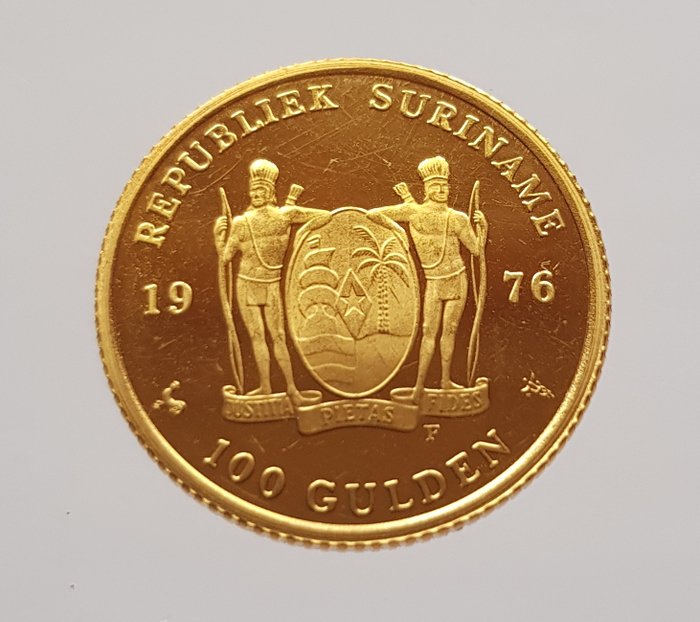 Suriname - 100 gulden 1976 - 1 jaar onafhankelijkheid - goud