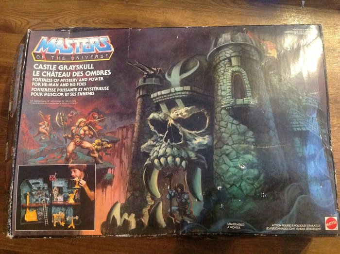 Masters of the universe - castle grayskull with original box - 1980 - leading star He-man (including He-man and skeletor) 
