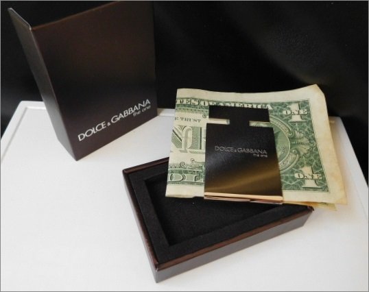 NIB Dolce & Gabbana-Men's Stainless Steel Money Clip-In a Factory Sealed Bag. 