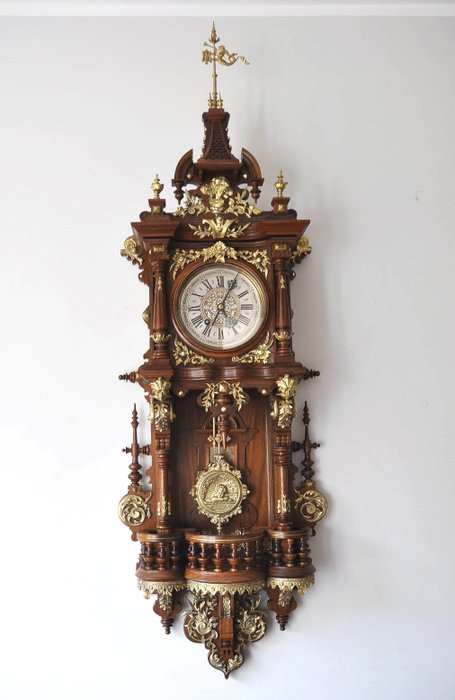 Lenzkirch Meerjungfrau Excellent German wall clock  with movement from 1863