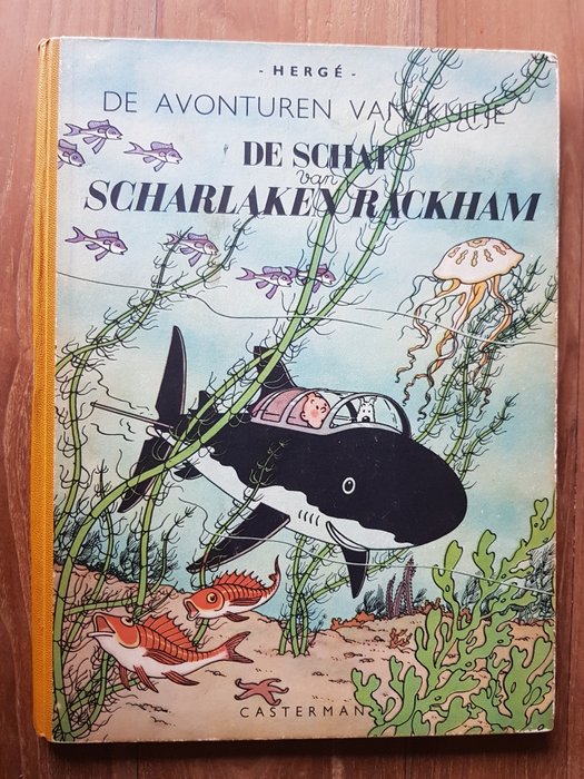 Kuifje 12 - De schat van Scharlaken Rackham - hc - 1e druk - (1947)