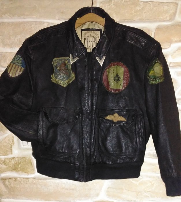 TOP GUN US Air Forces pilot leather flying jacket, koreean war tribute ...