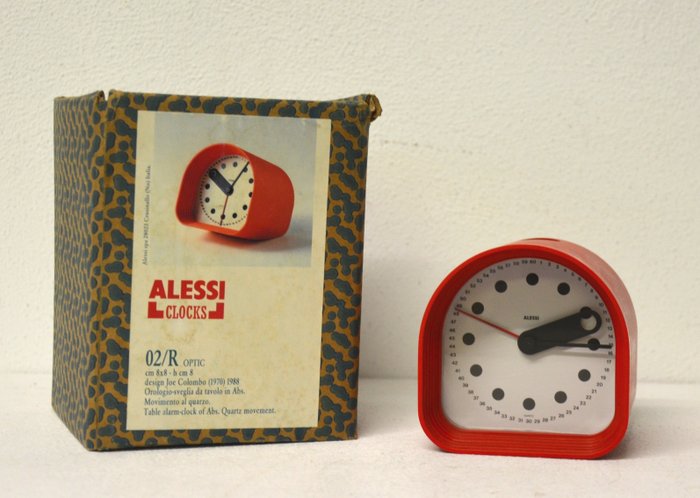 Joe Colombo for Alessi – Table clock, model: 02/R optic