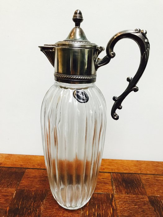 Italian crystal silver plated Sheraton claret jug