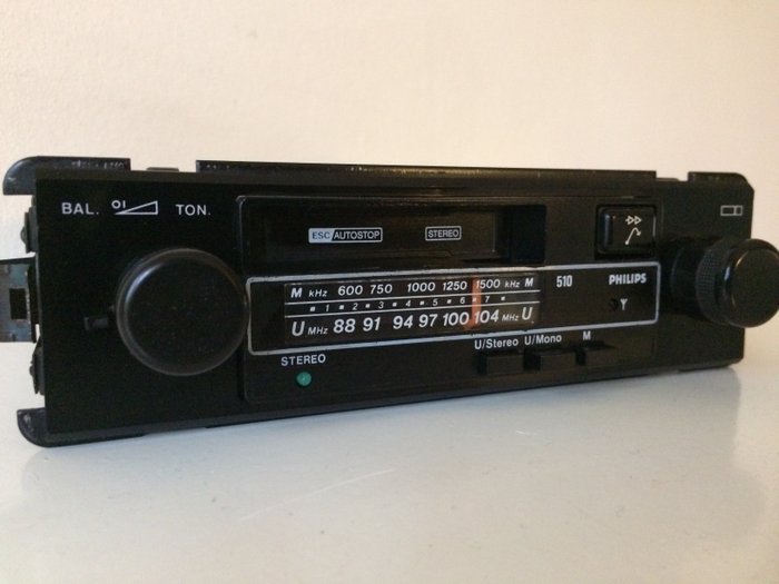 Classic Philips 510 stereo car radio cassette from 1981