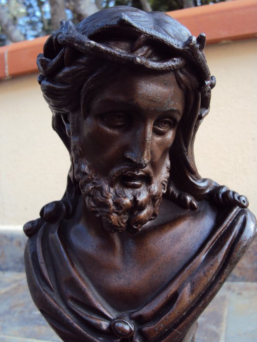 Victor Évrard (1807-1877) - Bust of Christ - bronze metal - France - second half of the 19th century