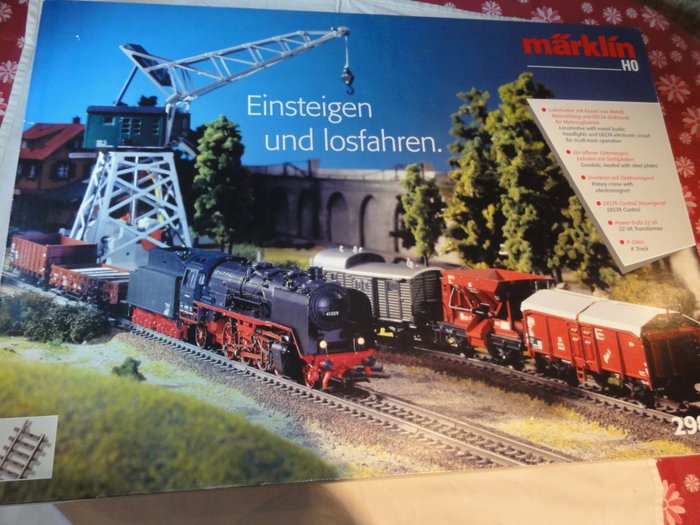 Märklin H0 - 29815 - starter set with steam locomotive BR41 and freight train of the DB, K-rails and crane
